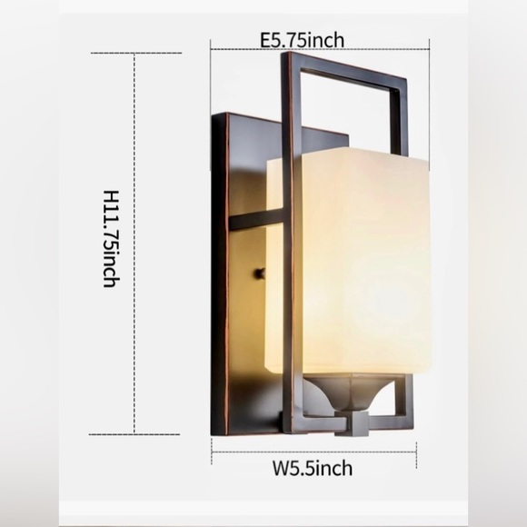 INDOOR WALL SCONCE BRONZE FINISH WITH MILKGLASS - Picture 3 of 15